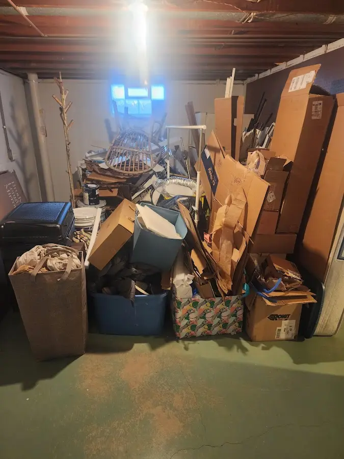 Roll-off dumpster container at job site for 4 Yard Dumpster Rental in Vernon